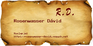 Rosenwasser Dávid névjegykártya